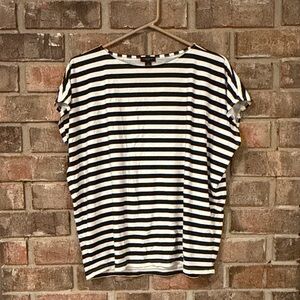 Ann Taylor Factory Black and White Striped Tee